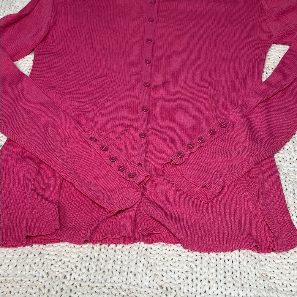 Zara Ribbed Button Up Cardigan - Picture 3 of 9